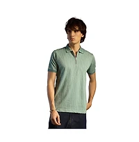 Campus Sutra Men's Sea Green Crevice-Lined T-Shirt