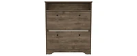 Wayne Shoe Rack 46" H, One Open Storage Shelf, Two Internal Drawers, Doors