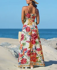 Cupshe Women's Vibrant Oasis Tropical Maxi Beach Dress