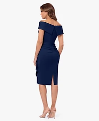 Xscape Women's Off-The-Shoulder Sweetheart Ruffle Dress