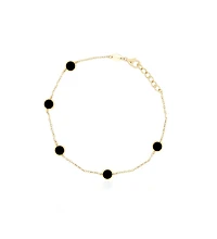 The Lovery Onyx Bubble Chain Bracelet 14K Gold