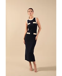 endless rose Women's Crochet Knit Maxi Dress