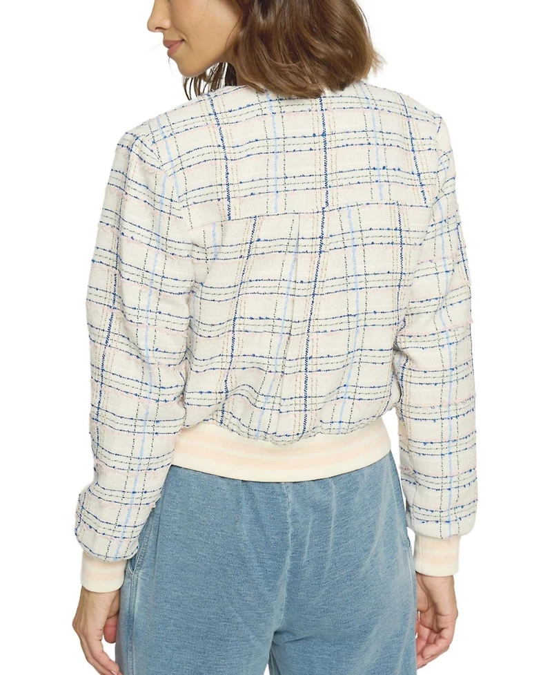 Central Park West Women's Cargo Tweed Bomber Jacket