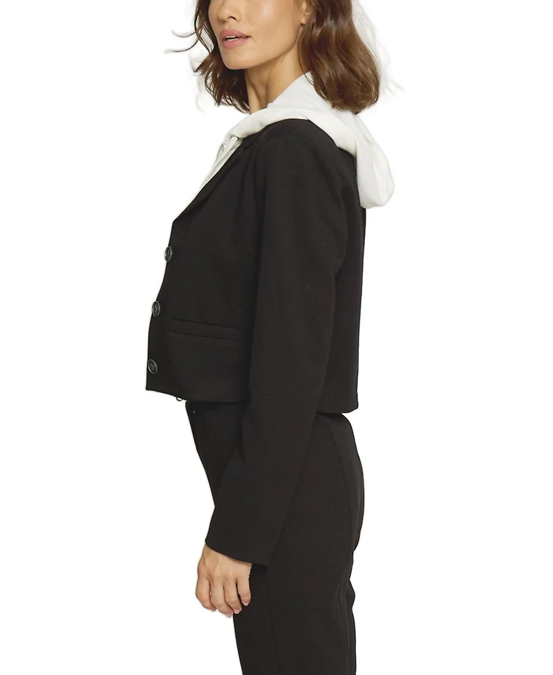 Central Park West Women's Cropped Fitted Dickey Jacket