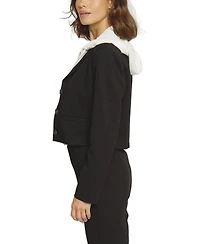 Central Park West Women's Cropped Fitted Dickey Jacket