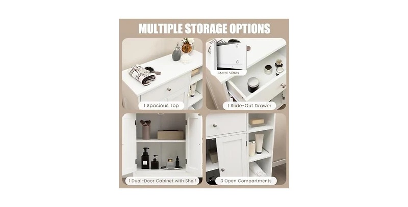 Freestanding Kitchen Cupboard Storage Organizer with 1 Large Drawer