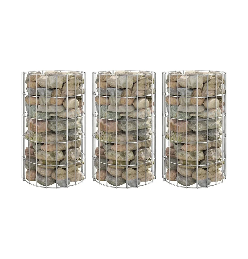 Circular Gabion Raised Beds 3 pcs Galvanized Steel 11.8"x19.7"