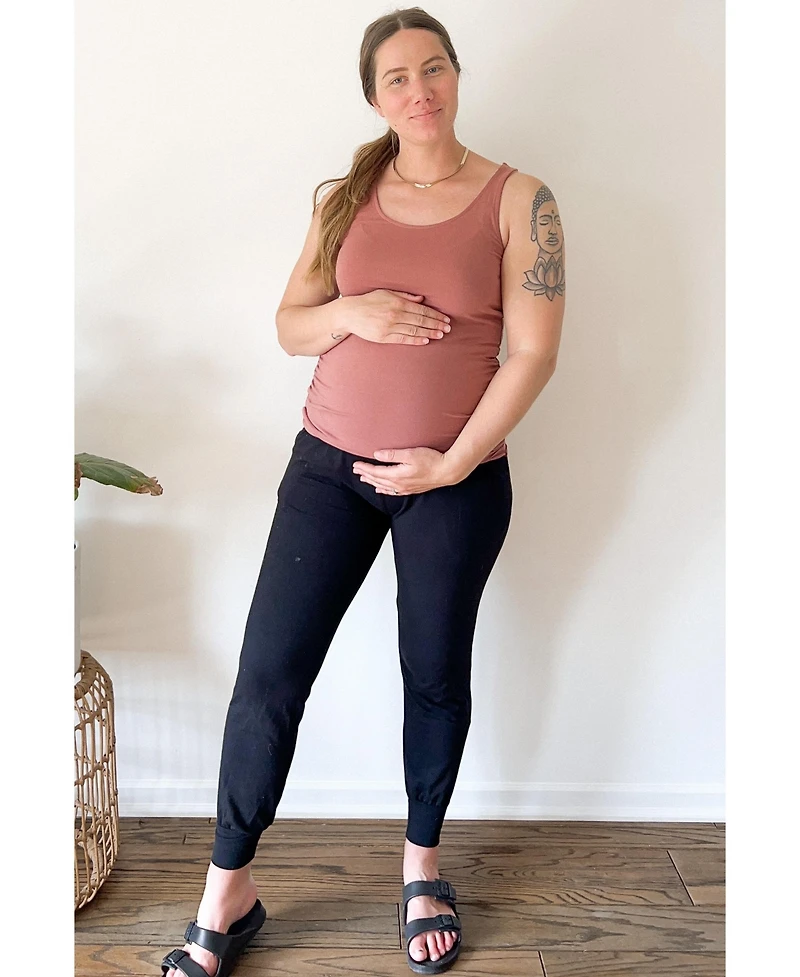 Pinkblush Maternity Navy Blue Band Jogger Pants