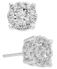 Diamond Halo Stud Earrings (1 ct. t.w.) 14k Gold, White Gold or Rose