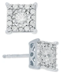 Diamond Cluster Stud Earrings (1/3 ct. t.w.) 14k White Gold, Yellow Gold and Rose