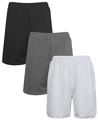Galaxy By Harvic Men's 3-Pack Jump Start Lightweight Breathable Moisture Wicking Mesh Shorts