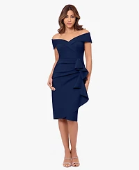 Xscape Women's Off-The-Shoulder Sweetheart Ruffle Dress
