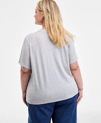 On 34th Trendy Plus Logo Short-Sleeve Crewneck Tee, Macy's Exclusive