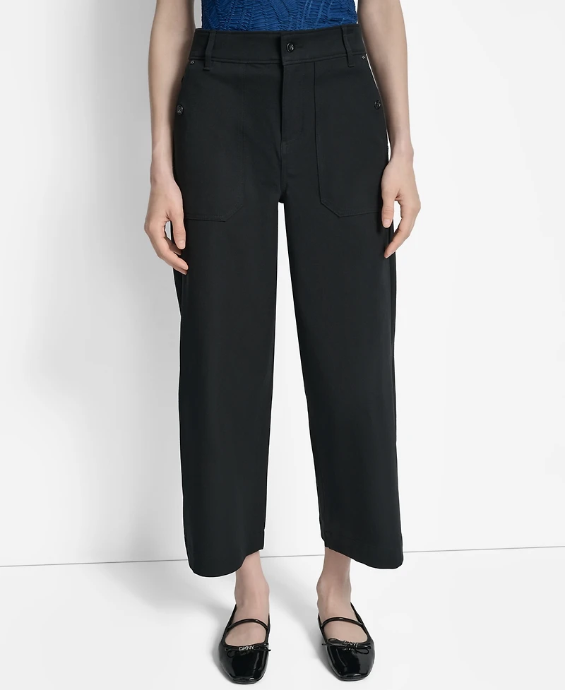 Dkny Women's Crew High-Rise Wide-Leg Pants