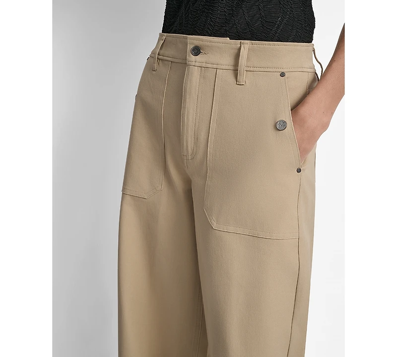 Dkny Women's Crew High-Rise Wide-Leg Pants