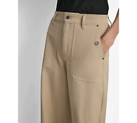 Dkny Women's Crew High-Rise Wide-Leg Pants