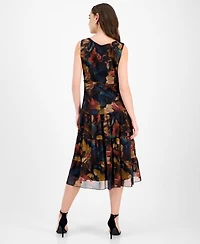 Connected Women's Sleeveless Tiered Midi Dress