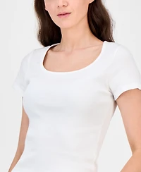 Levi's Women's Cotton Rib-Knit Square-Neck Tee
