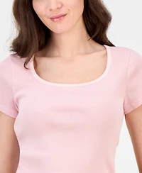 Levi's Women's Cotton Rib-Knit Square-Neck Tee