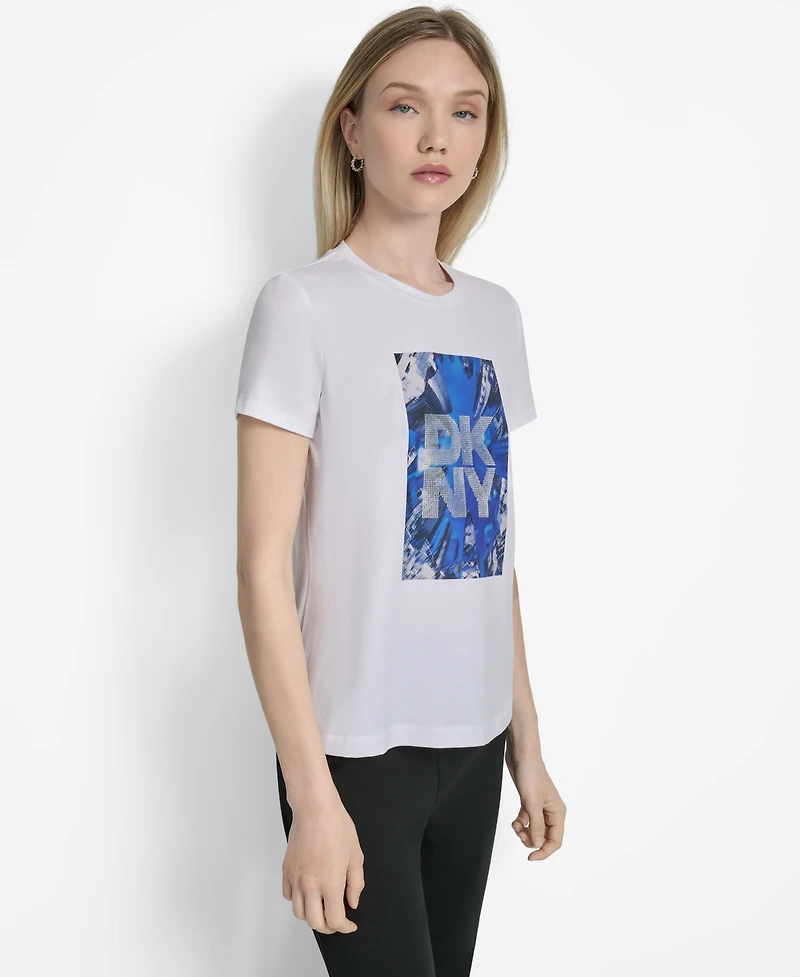 Dkny Women's Skyscraper Logo Crewneck T-Shirt