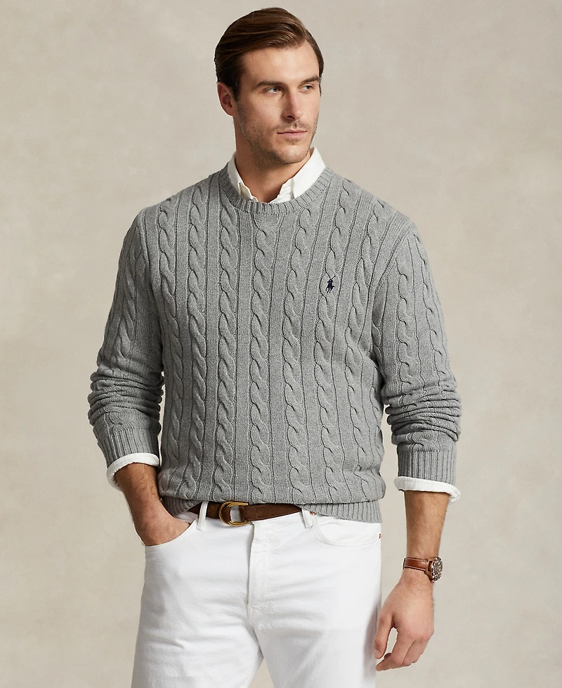 Polo Ralph Lauren Men's Big & Tall Cable-Knit Cotton Sweater