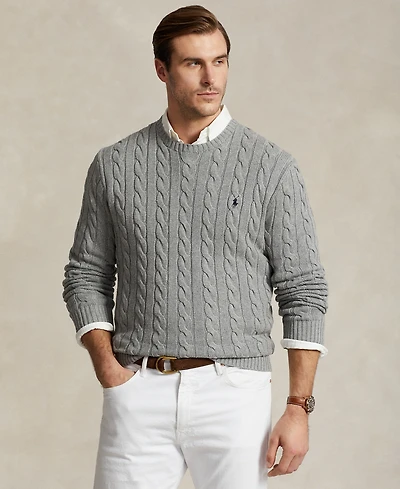 Polo Ralph Lauren Men's Big & Tall Cable-Knit Cotton Sweater