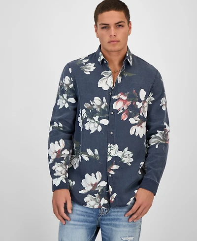 Guess Men's Floral-Print Shirt