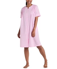 Miss Elaine Women's Short-Sleeve Seersucker Robe