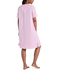 Miss Elaine Women's Short-Sleeve Seersucker Robe