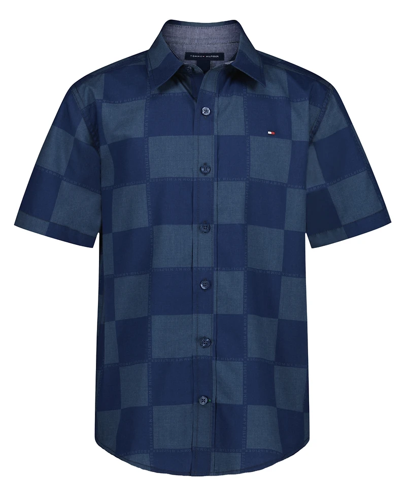 Tommy Hilfiger Big Boys Check Short Sleeve Woven Shirt