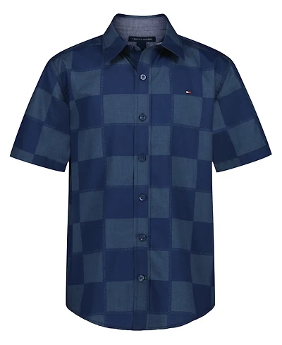 Tommy Hilfiger Big Boys Check Short Sleeve Woven Shirt