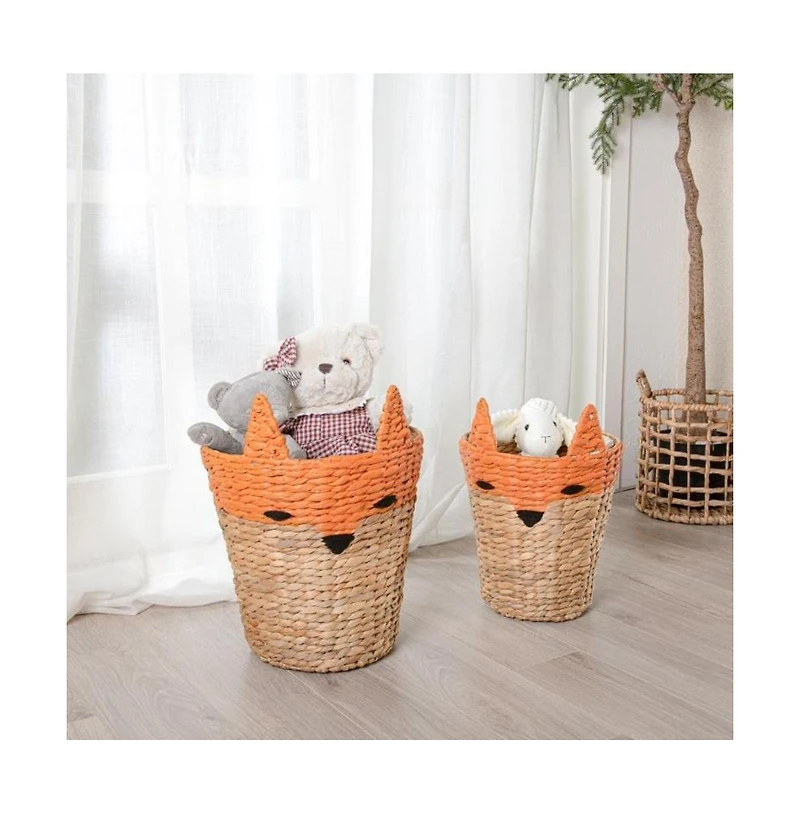 Home Outfitters S/2 Round Unicorn Baskets, Natural