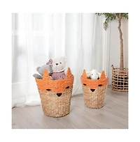 Home Outfitters S/2 Round Unicorn Baskets, Natural