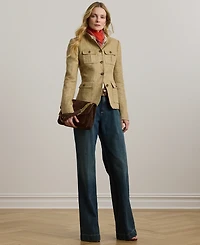 Lauren Ralph Petite Herringbone Linen Jacket