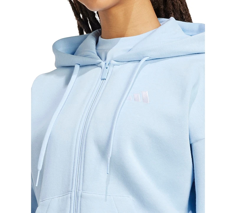 adidas Women's 3-Stripe Logo Zip Hooded Track Jacket