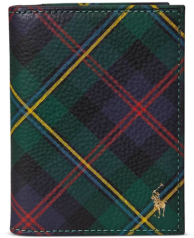 Polo Ralph Lauren Men's Plaid Leather Folded Card Case