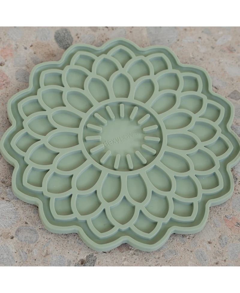 Enrichment Lick Mat: Sage Green Blooming Blossom
