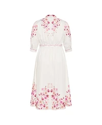 City Chic Plus Annabelle Button Down Floral Midi Dress