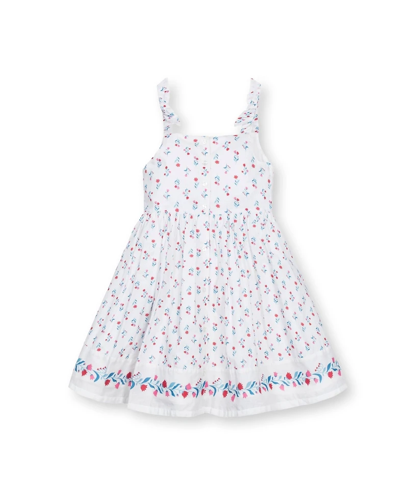 Hope & Henry Toddler Girls Sleeveless Bow Strap Border Hem Sundress