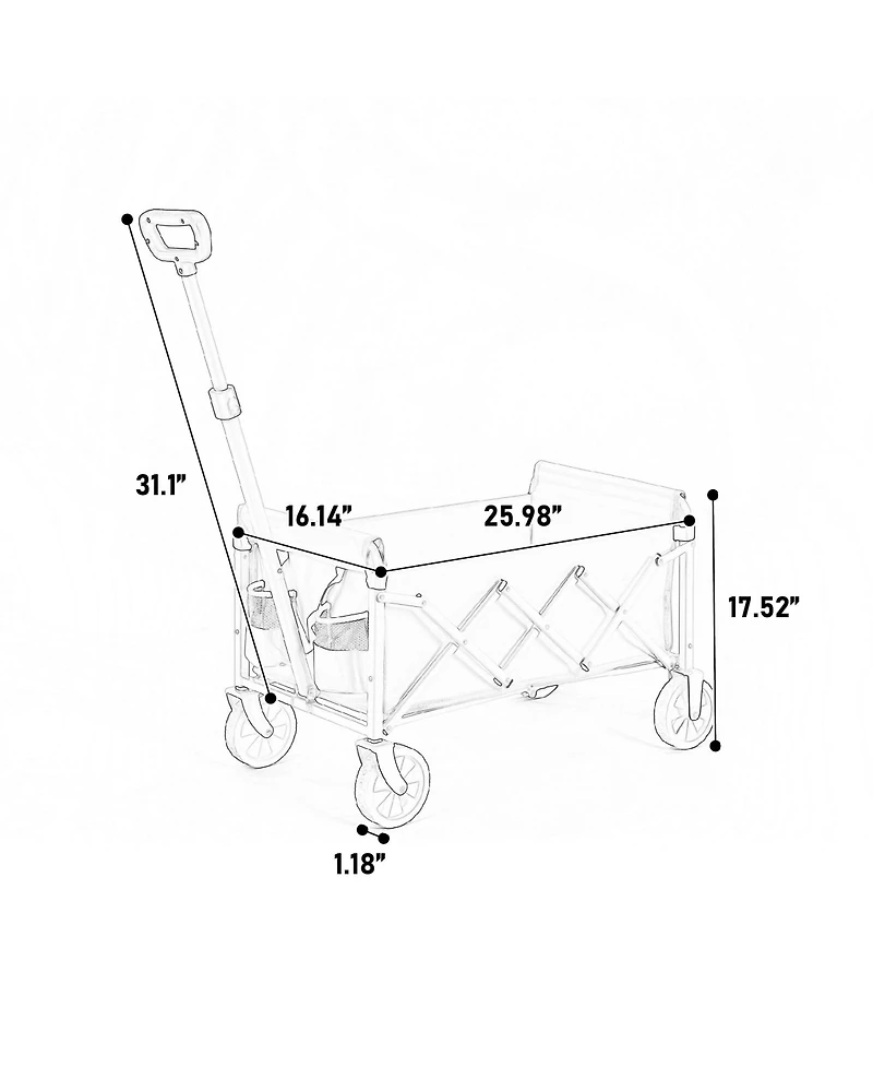 Mondawe Heavy Duty Folding Beach Wagon with Wheels