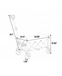 Mondawe Heavy Duty Folding Beach Wagon with Wheels