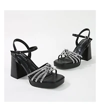 Amar Knotted Rhinestone Platform Heels