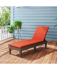 Patio Lounge Outdoor Recliner Chair with Cushion 3-Position Adjustable Backrest
