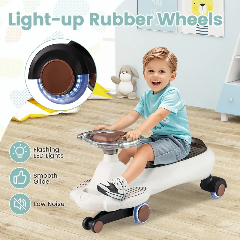 Wiggle Car with Hauling Rope Ride on Toy Under-Seat Storage