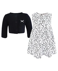 Hudson Baby Girls Comfortable Cotton Dress and Matching Cardigan Set