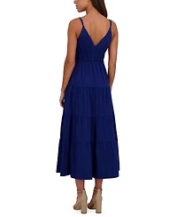 Siena Women's Cotton-Blend Spaghetti-Strap Tiered Maxi Dress