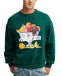 Cotton On Men's Box Fit Graphic Crew Sweater