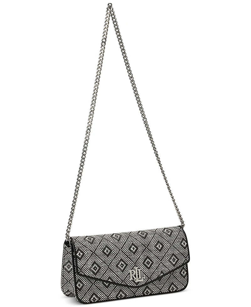 Geo-Motif Woven Straw Medium Sawyer Bag