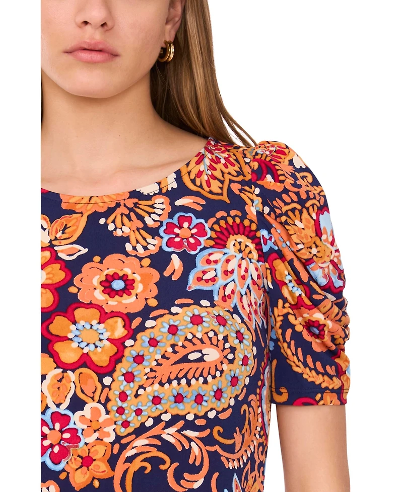 Msk Petite Short-Sleeve Jersey Shift Dress