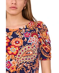 Msk Petite Short-Sleeve Jersey Shift Dress